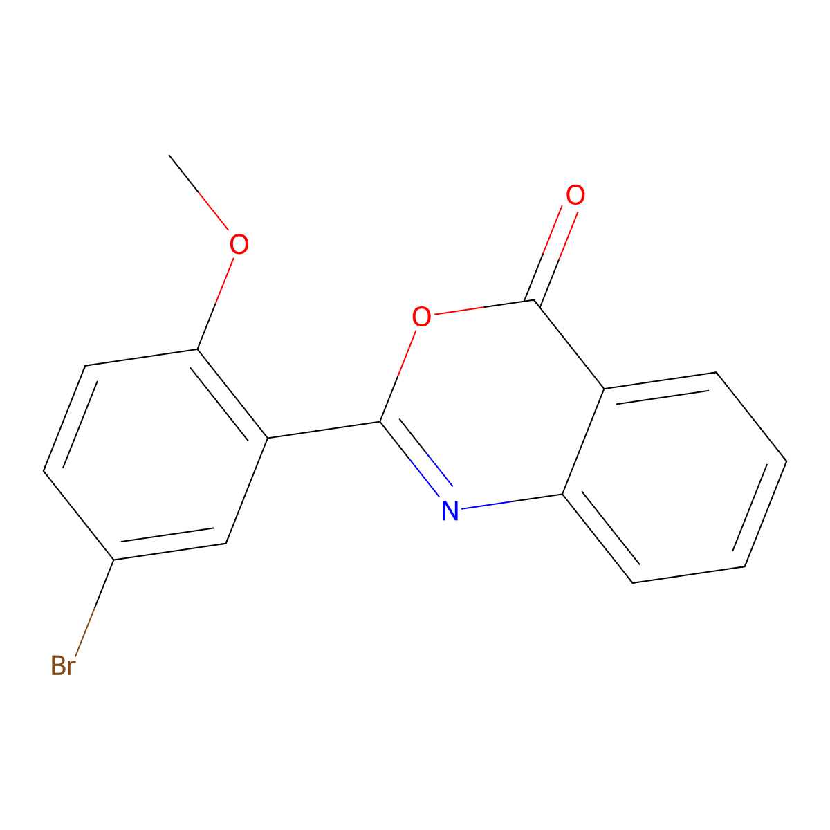2-(5-Bromo-2-methoxyphenyl)-3,1-benzoxazin-4-one molecular structure, CAS 666711-48-4