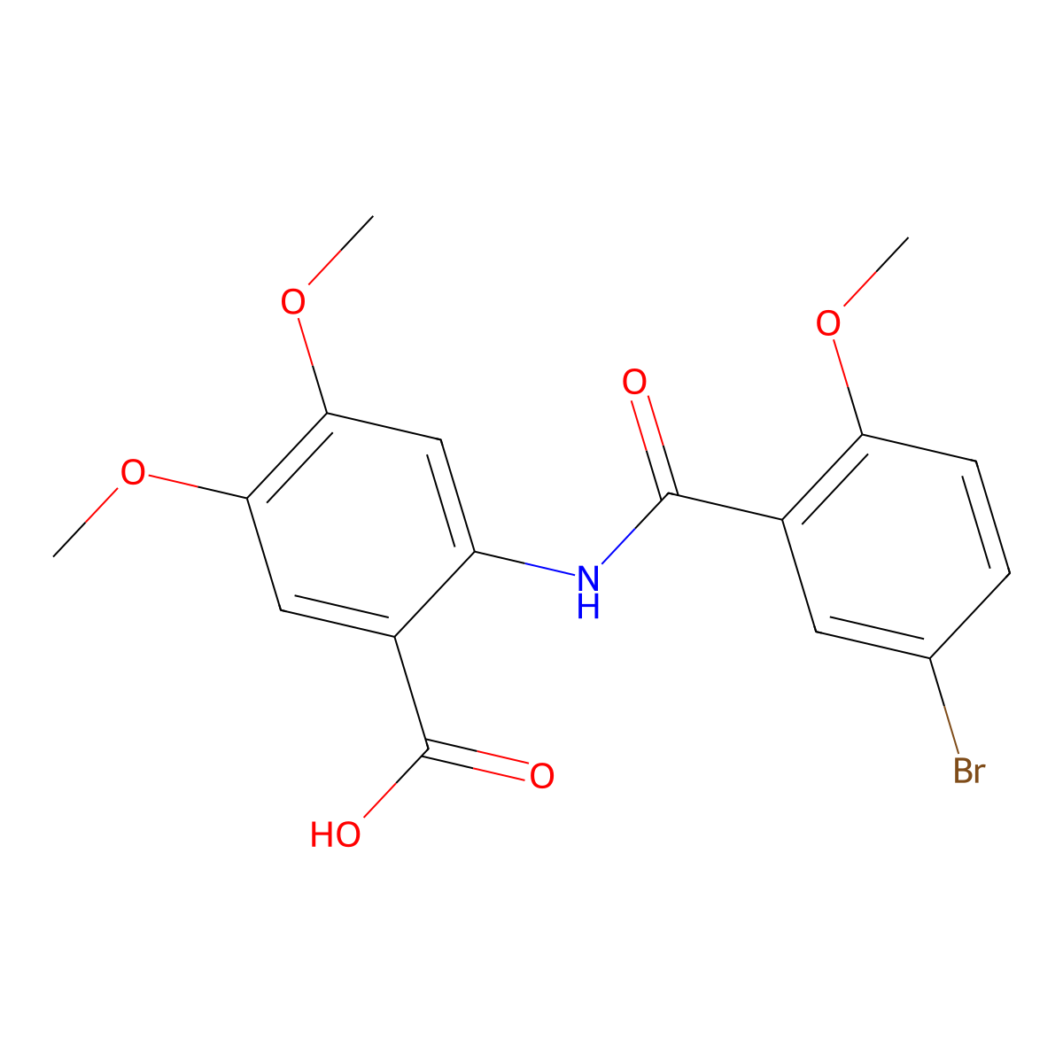 2-[(5-Bromo-2-methoxybenzoyl)amino]-4,5-dimethoxybenzoic acid molecular structure, CAS 666711-49-5