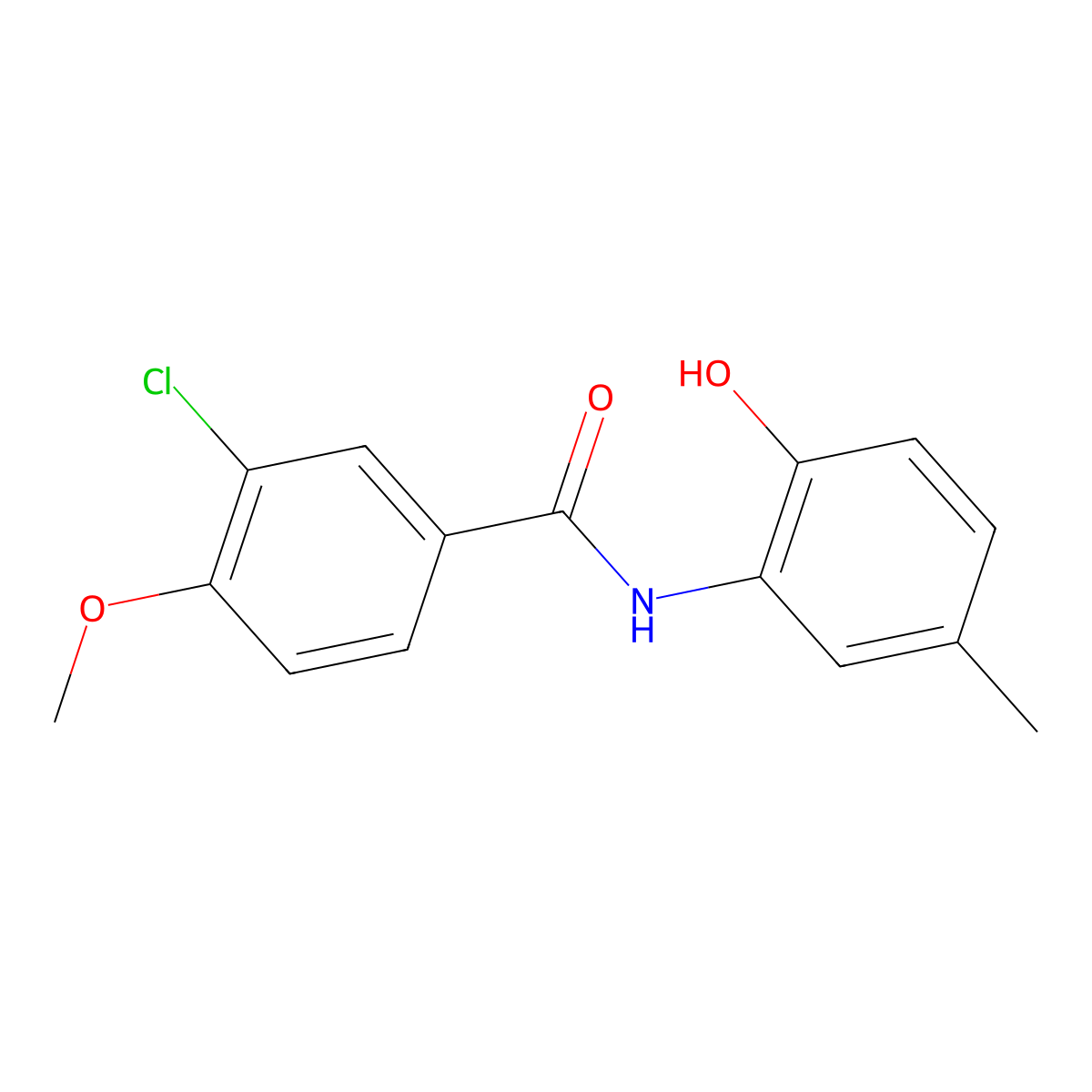 3-chloro-N-(2-hydroxy-5-methylphenyl)-4-methoxybenzamide molecular structure, CAS 666711-52-0