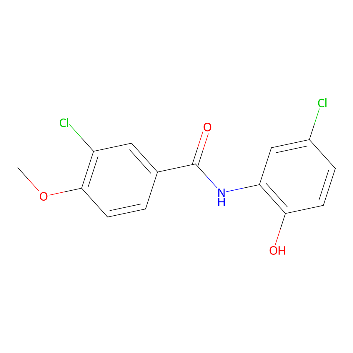 3-chloro-N-(5-chloro-2-hydroxyphenyl)-4-methoxybenzamide molecular structure, CAS 666711-53-1