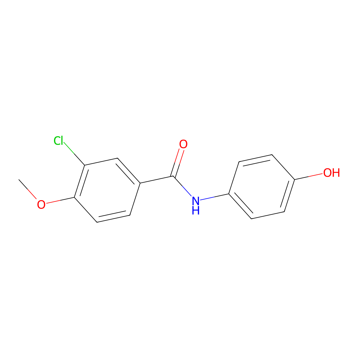 3-chloro-N-(4-hydroxyphenyl)-4-methoxybenzamide molecular structure, CAS 666711-54-2