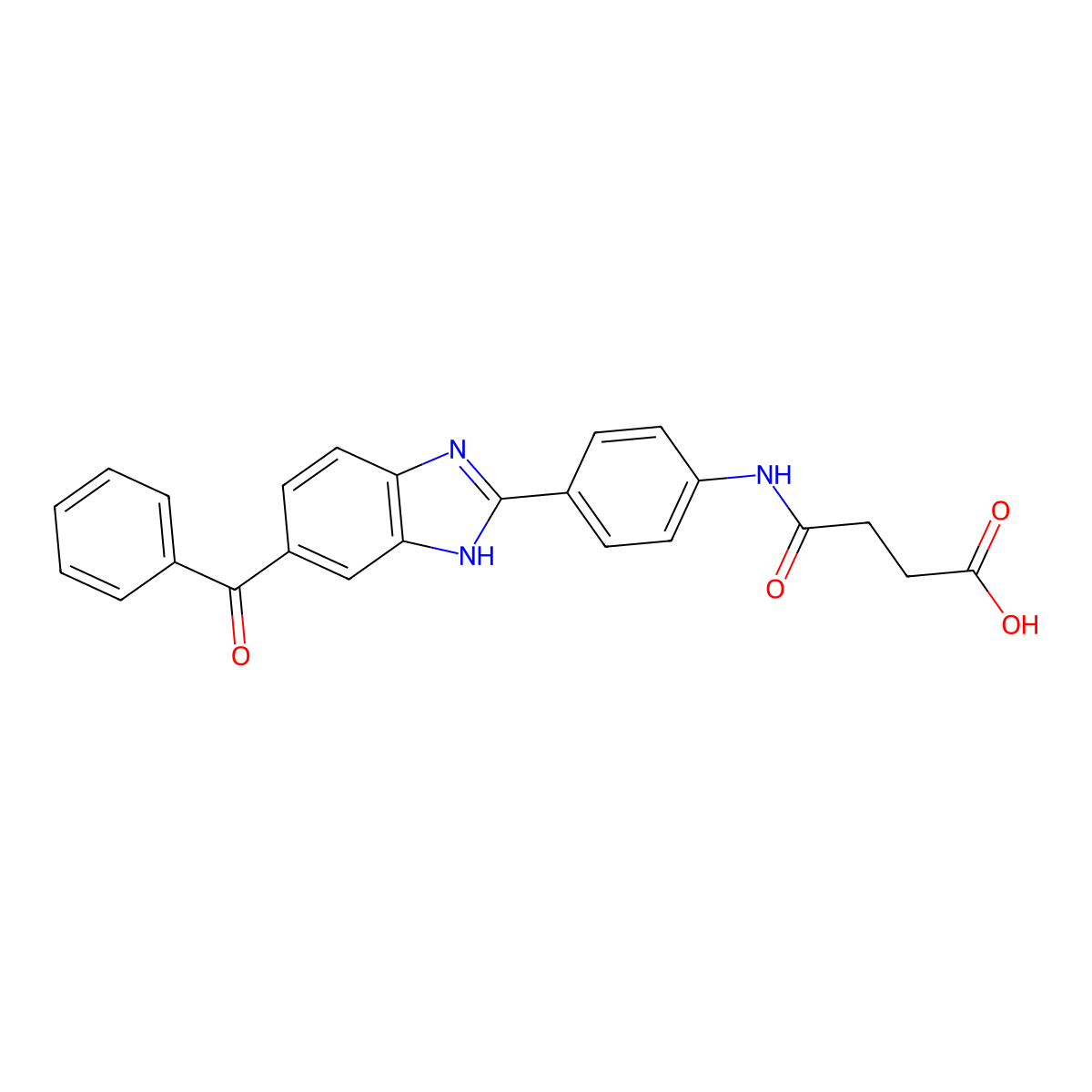 4-[4-(5-benzoyl-1H-benzimidazol-2-yl)anilino]-4-oxobutanoic acid molecular structure, CAS 666711-65-5