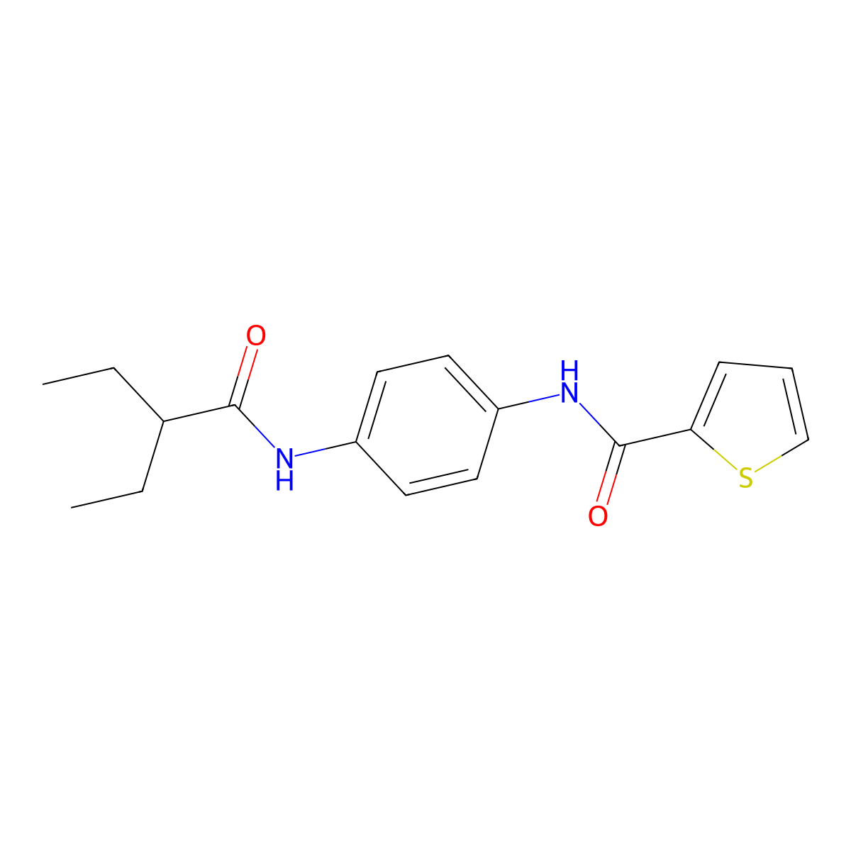 N-[4-(2-ethylbutanoylamino)phenyl]thiophene-2-carboxamide molecular structure, CAS 666711-67-7