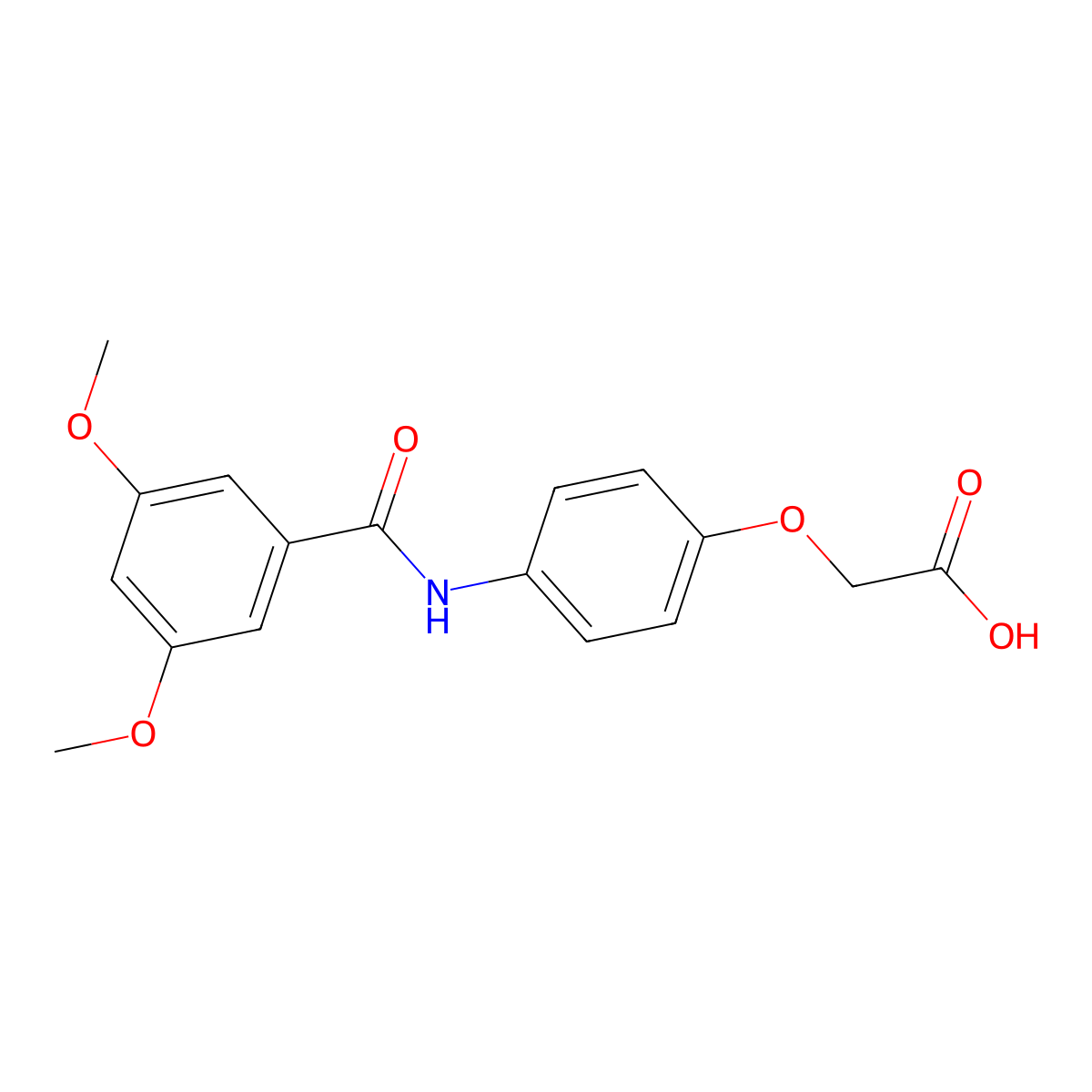 (4-{[(3,5-Dimethoxyphenyl)carbonyl]amino}phenoxy)acetic acid molecular structure, CAS 666711-79-1