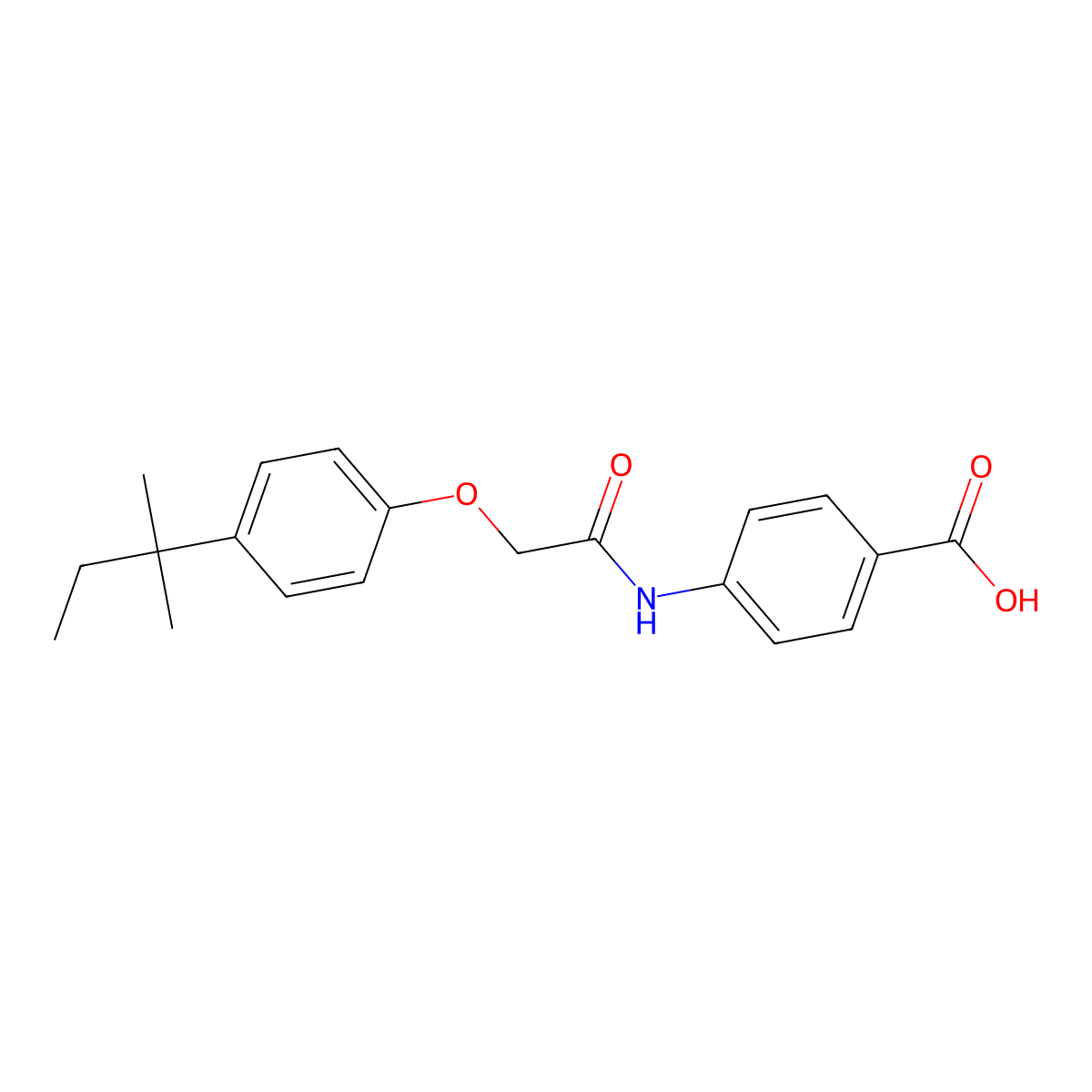 4-{[(4-Tert-pentylphenoxy)acetyl]amino}benzoic acid molecular structure, CAS 666711-89-3
