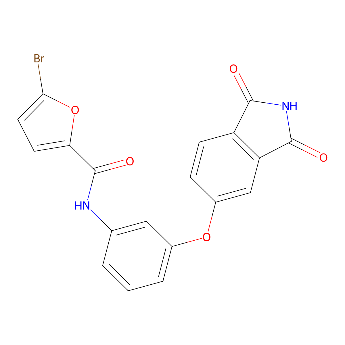 5-bromo-N-[3-(1,3-dioxoisoindol-5-yl)oxyphenyl]furan-2-carboxamide molecular structure, CAS 666711-94-0
