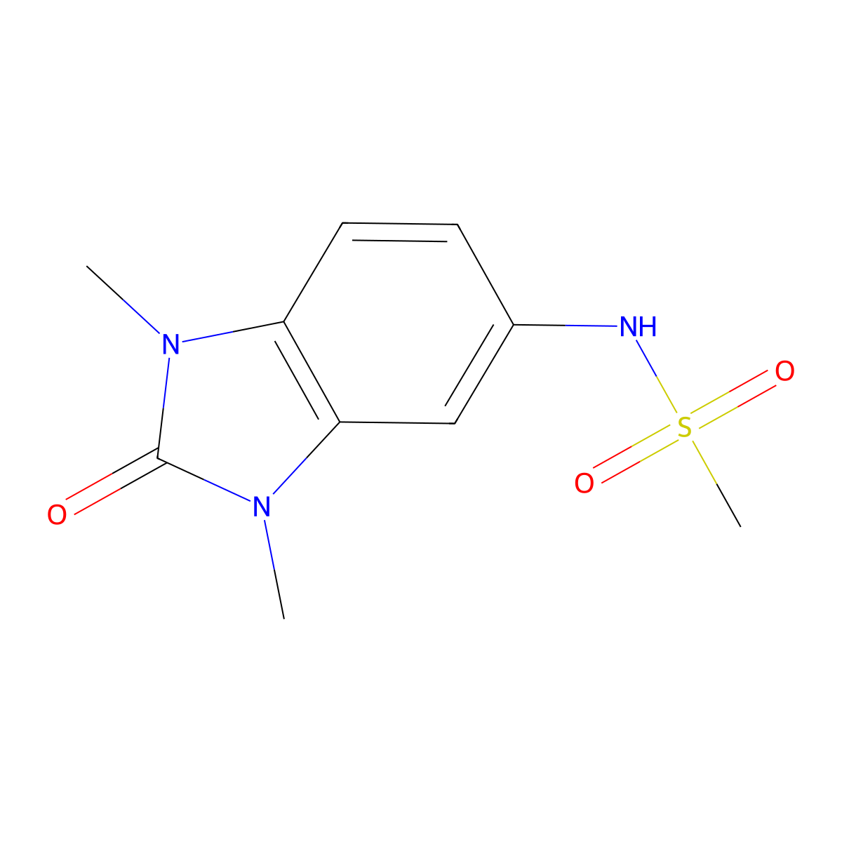 N-(1,3-dimethyl-2-oxobenzimidazol-5-yl)methanesulfonamide molecular structure, CAS 666712-55-6