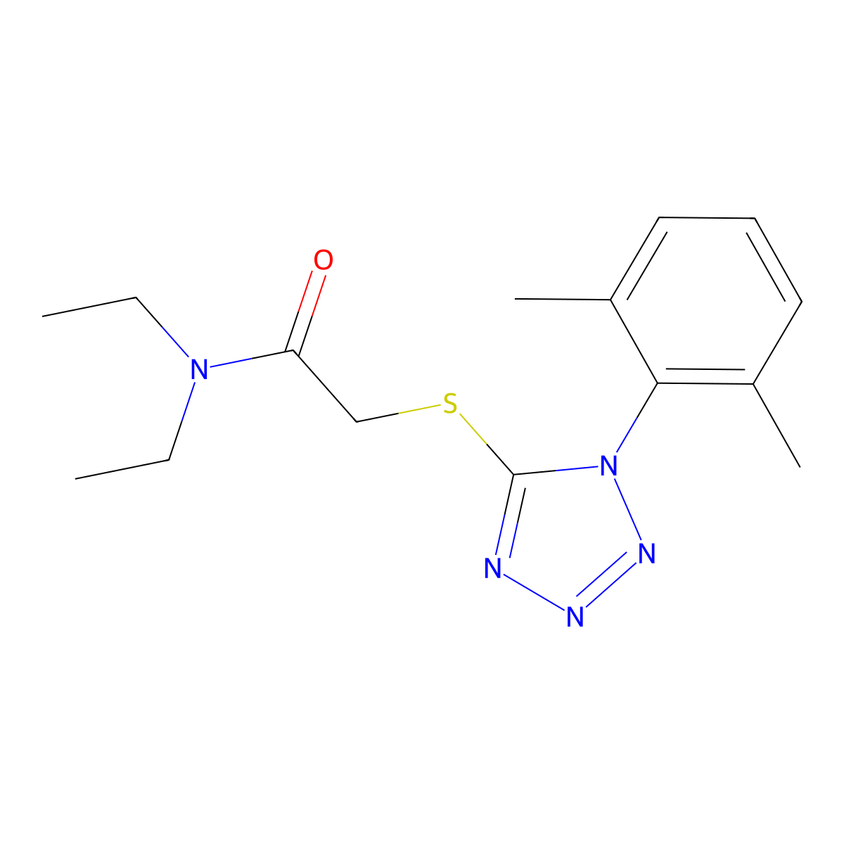 2-[1-(2,6-dimethylphenyl)tetrazol-5-yl]sulfanyl-N,N-diethylacetamide molecular structure, CAS 666714-01-8