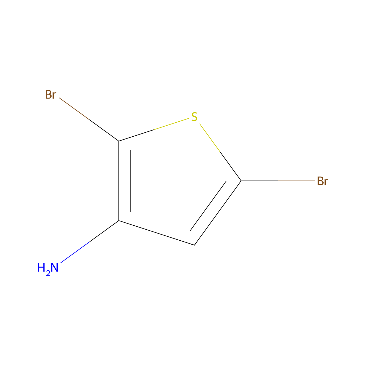 2,5-Dibromothiophen-3-amine molecular structure, CAS 666715-47-5