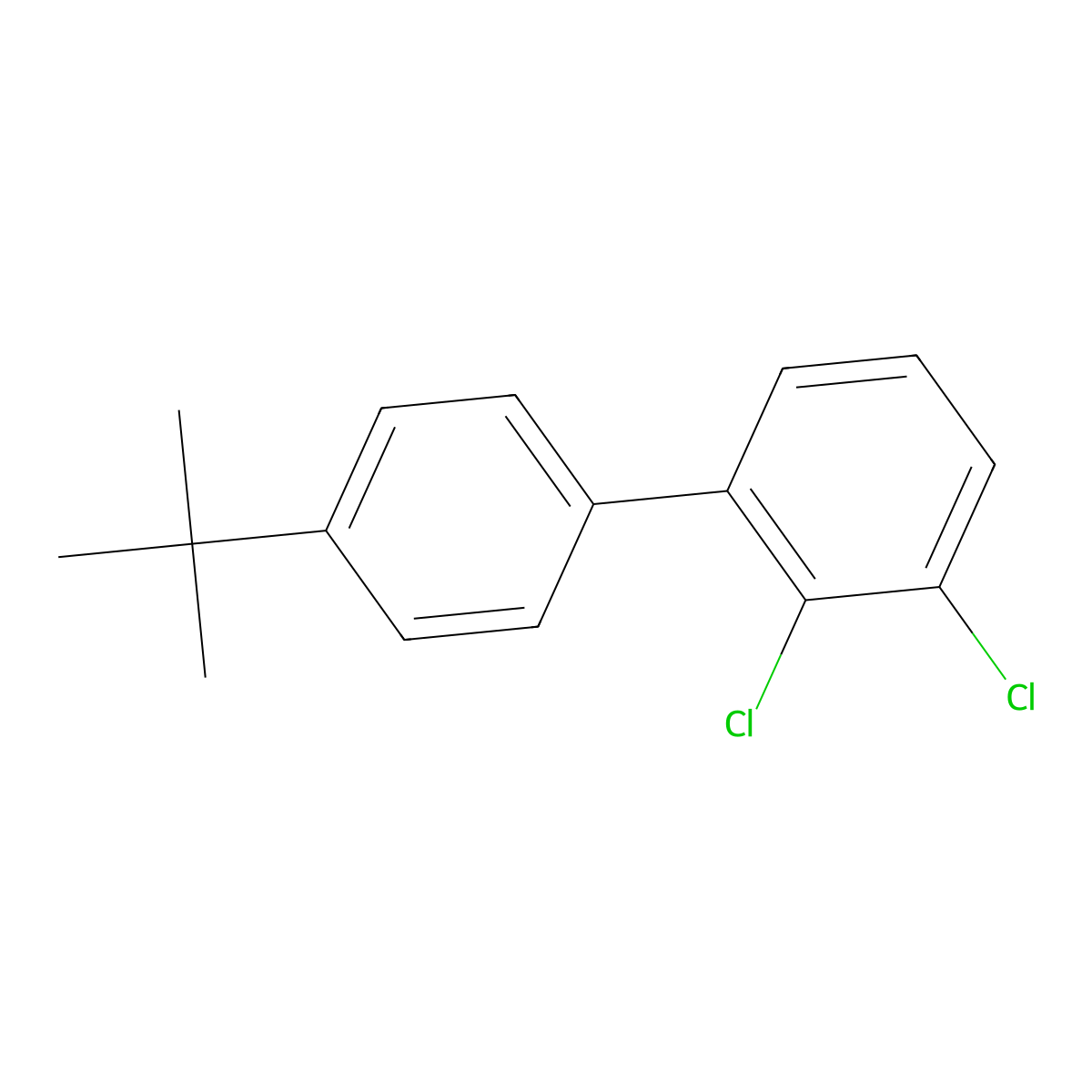 4'-tert-Butyl-2,3-dichloro-1,1'-biphenyl molecular structure, CAS 666716-89-8