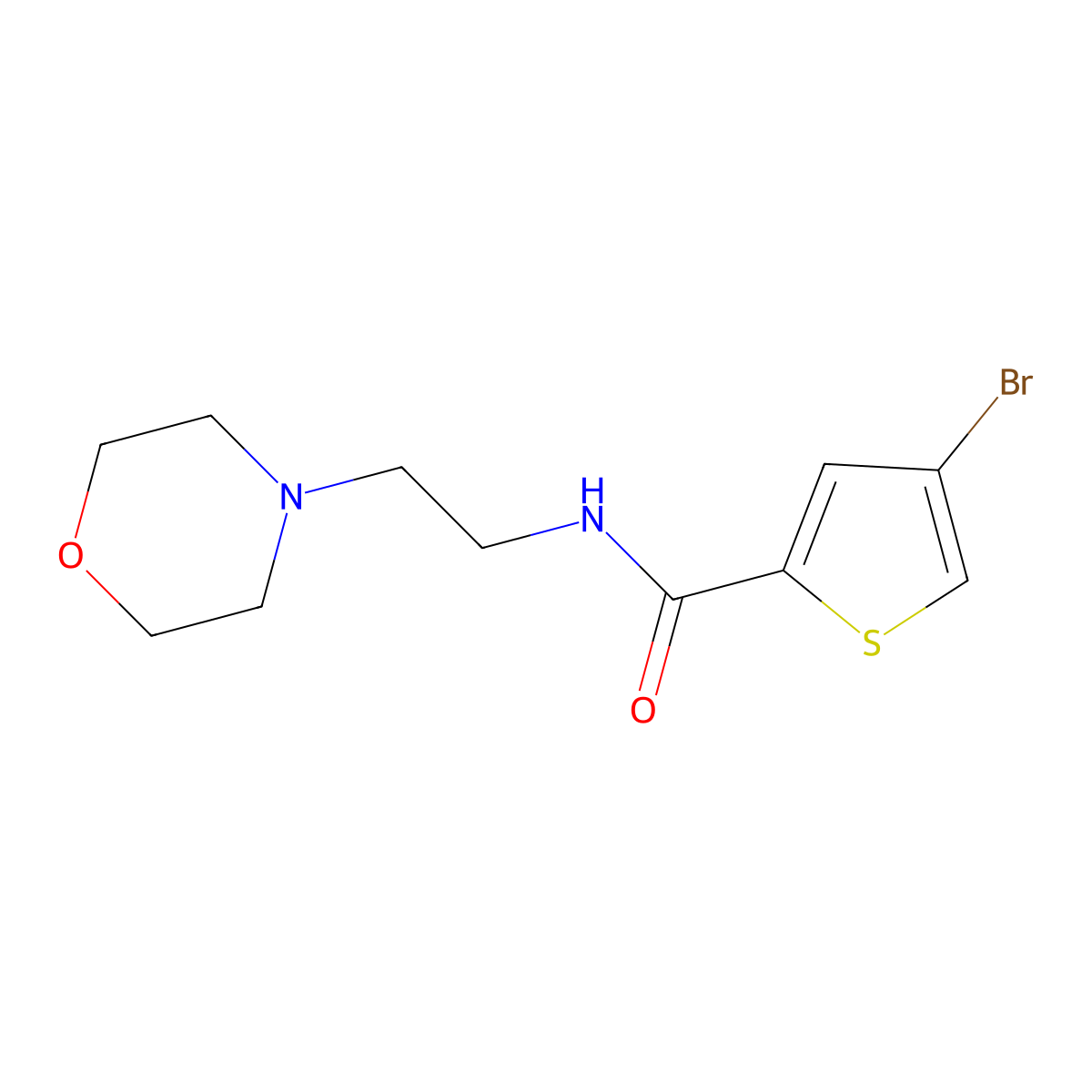 4-Bromo-N-(2-morpholin-4-ylethyl)thiophene-2-carboxamide molecular structure, CAS 666721-00-2