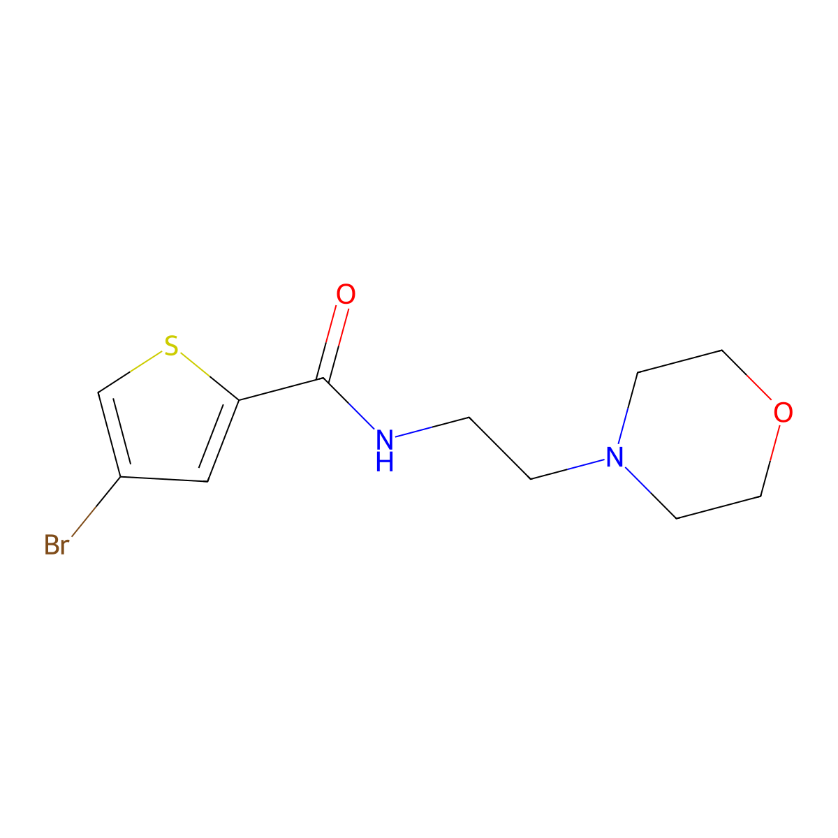 4-Bromo-N-(2-morpholin-4-ylethyl)thiophene-2-carboxamide molecular structure, CAS 666721-00-2