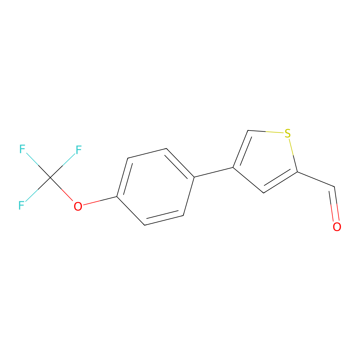 4-[4-(Trifluoromethoxy)phenyl]thiophene-2-carbaldehyde molecular structure, CAS 666721-05-7