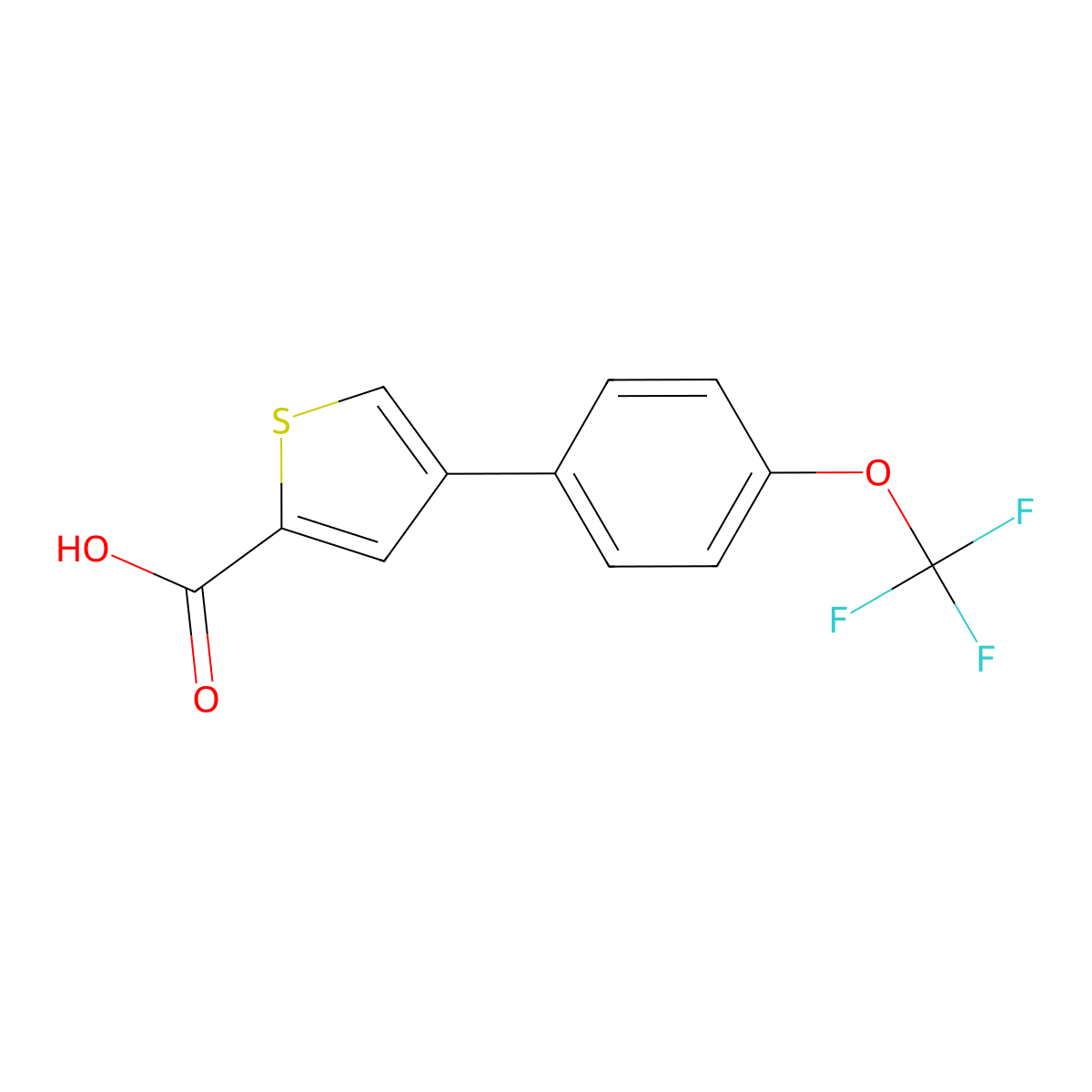 4-[4-(trifluoromethoxy)phenyl]thiophene-2-carboxylic Acid molecular structure, CAS 666721-06-8
