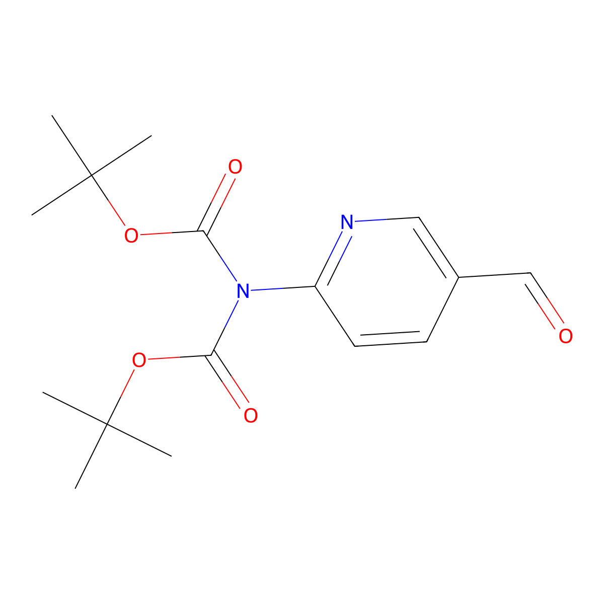 1,3-Bis(1,1-dimethylethyl) 2-(5-formyl-2-pyridinyl)imidodicarbonate molecular structure, CAS 666721-10-4