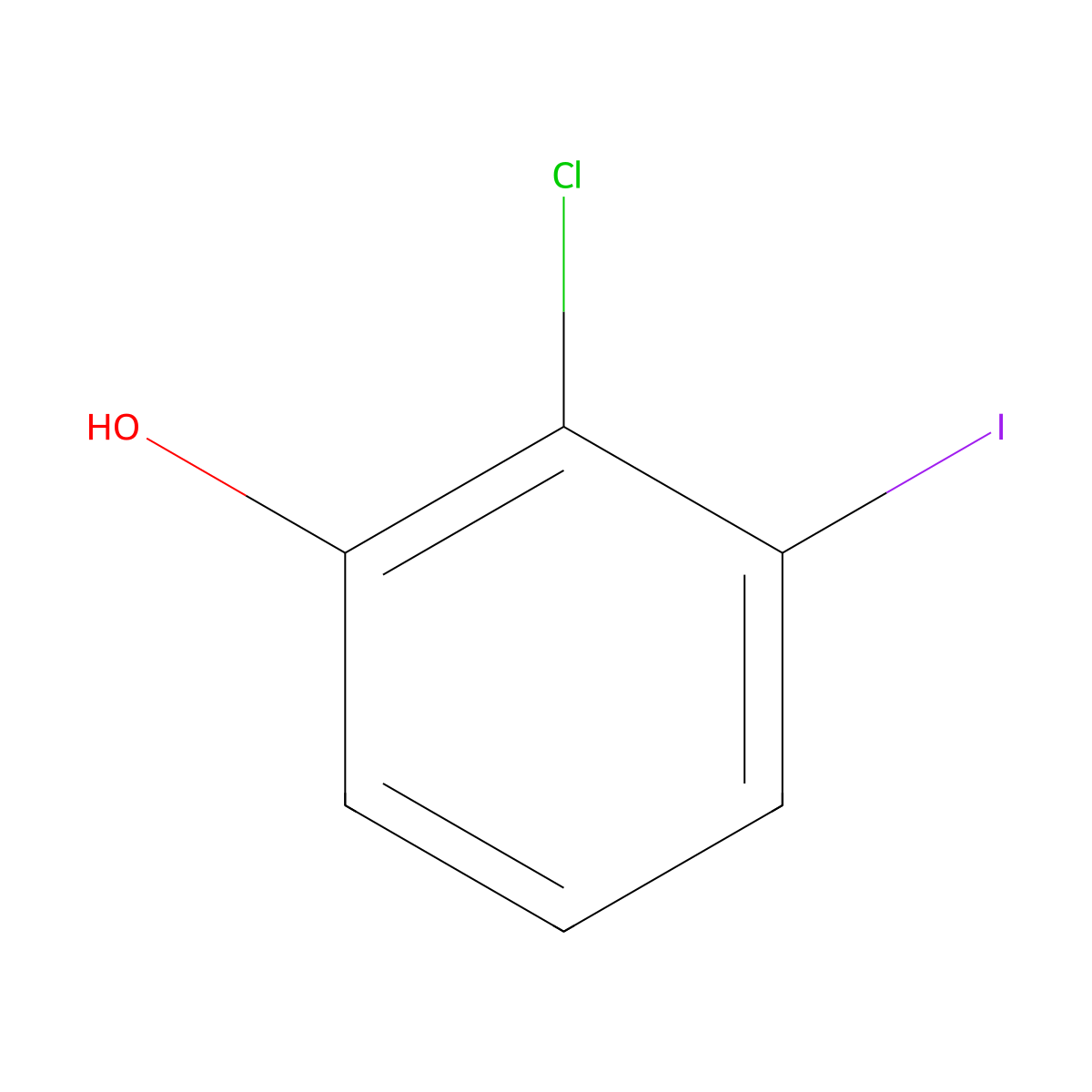 2-Chloro-3-iodophenol molecular structure, CAS 666727-31-7