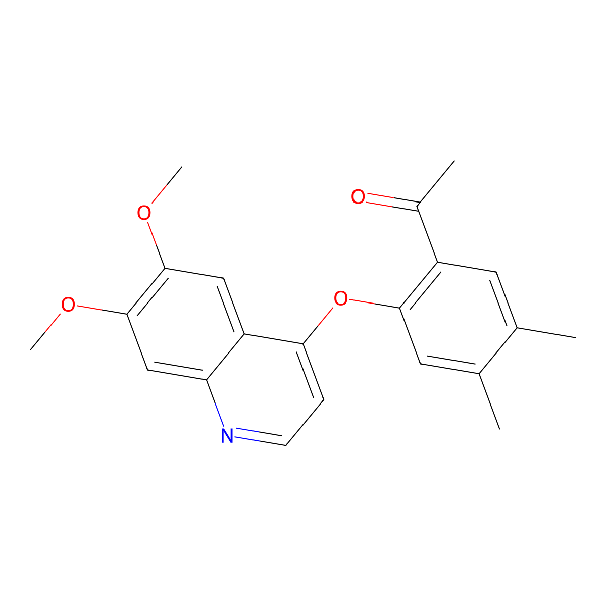 1-(2-((6,7-Dimethoxyquinolin-4-yl)oxy)-4,5-dimethylphenyl)ethan-1-one molecular structure, CAS 666729-57-3