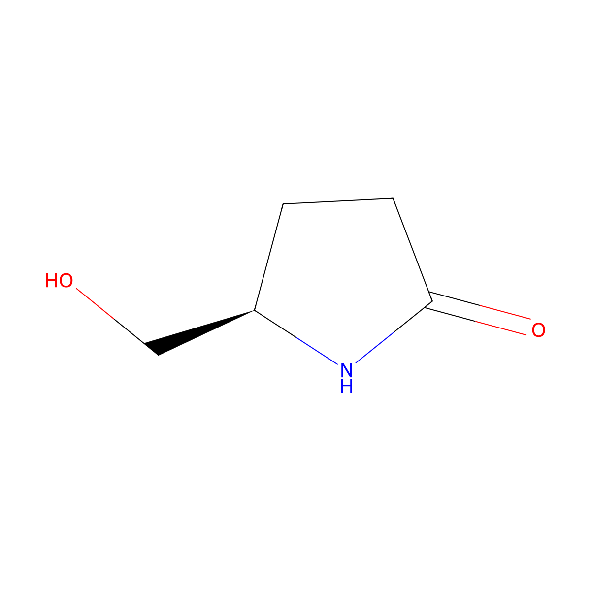 (R)-(-)-5-(Hydroxymethyl)-2-pyrrolidinone molecular structure, CAS 66673-40-3