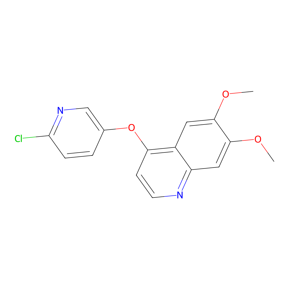 4-((6-Chloropyridin-3-yl)oxy)-6,7-dimethoxyquinoline molecular structure, CAS 666731-22-2