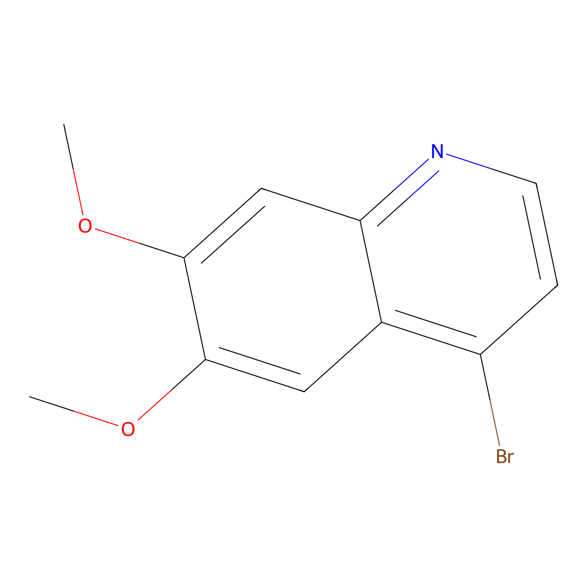 4-Bromo-6,7-dimethoxyquinoline molecular structure, CAS 666734-51-6