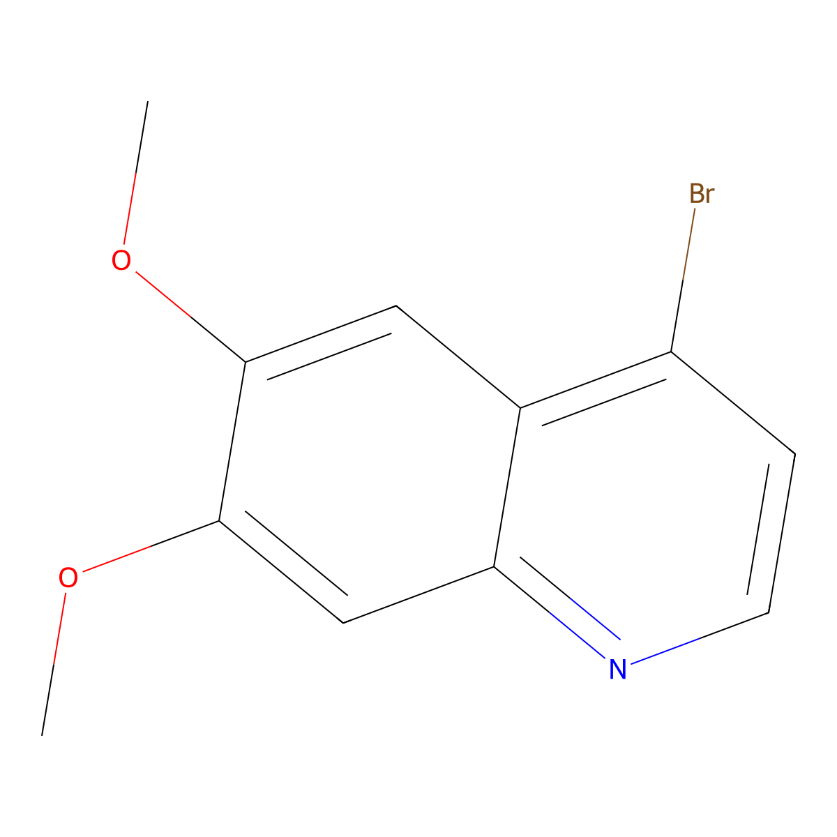 4-Bromo-6,7-dimethoxyquinoline molecular structure, CAS 666734-51-6