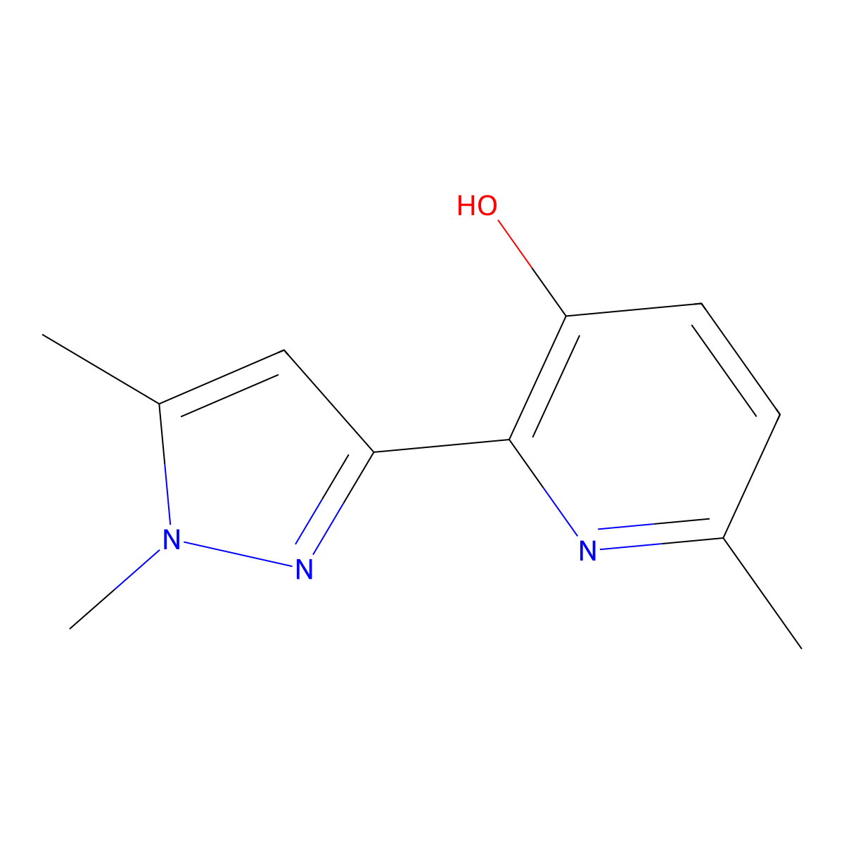 2-(1,5-Dimethyl-1H-pyrazol-3-yl)-6-methyl-pyridin-3-ol molecular structure, CAS 666734-66-3