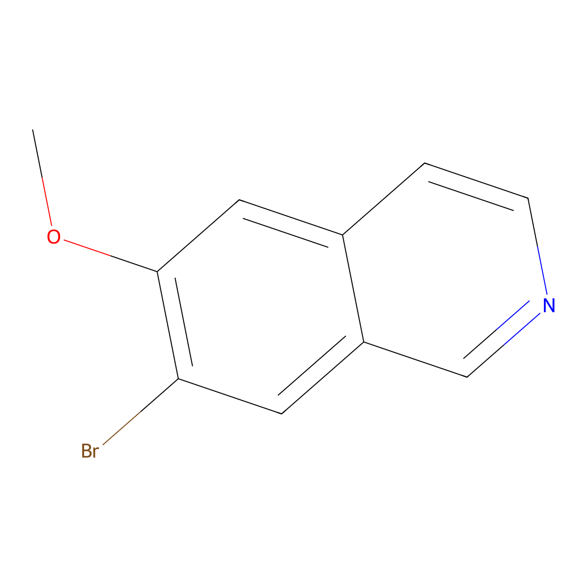 7-Bromo-6-methoxyisoquinoline molecular structure, CAS 666735-07-5