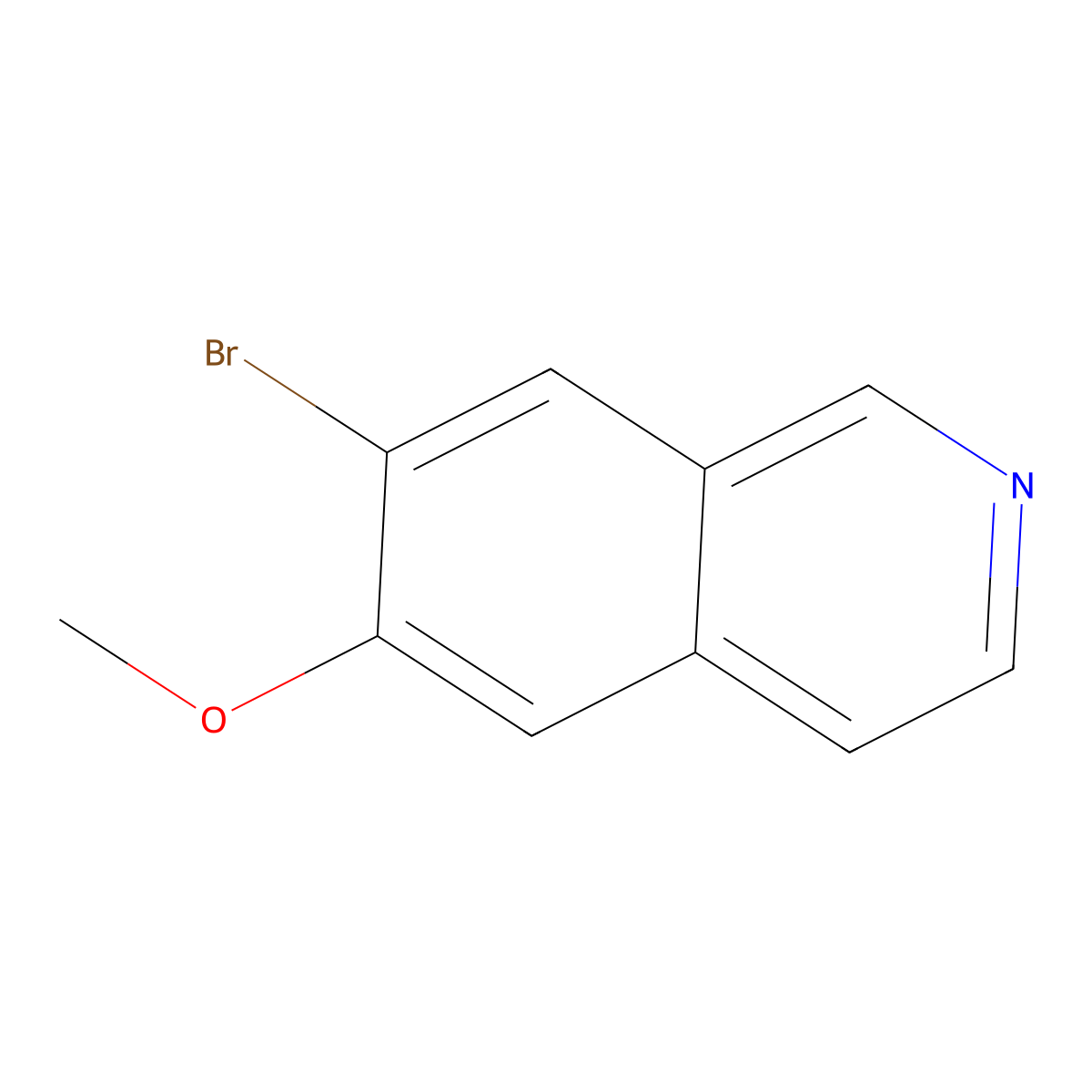 7-Bromo-6-methoxyisoquinoline molecular structure, CAS 666735-07-5