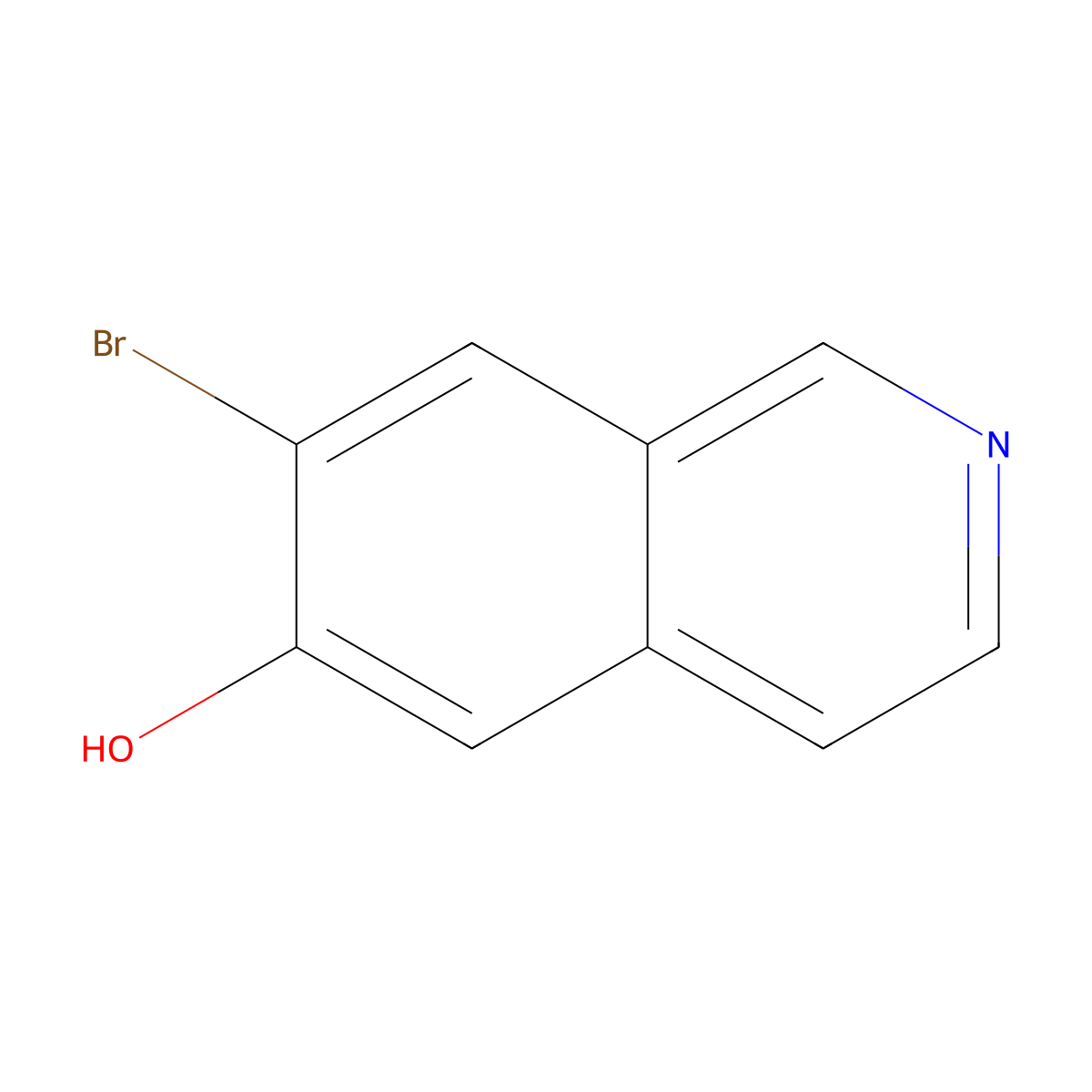 6-Isoquinolinol, 7-bromo- molecular structure, CAS 666735-08-6