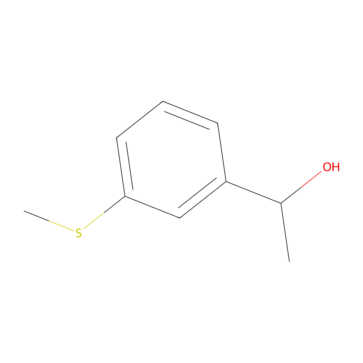 (1S)-1-[3-(methylsulfanyl)phenyl]ethan-1-ol molecular structure, CAS 666743-54-0