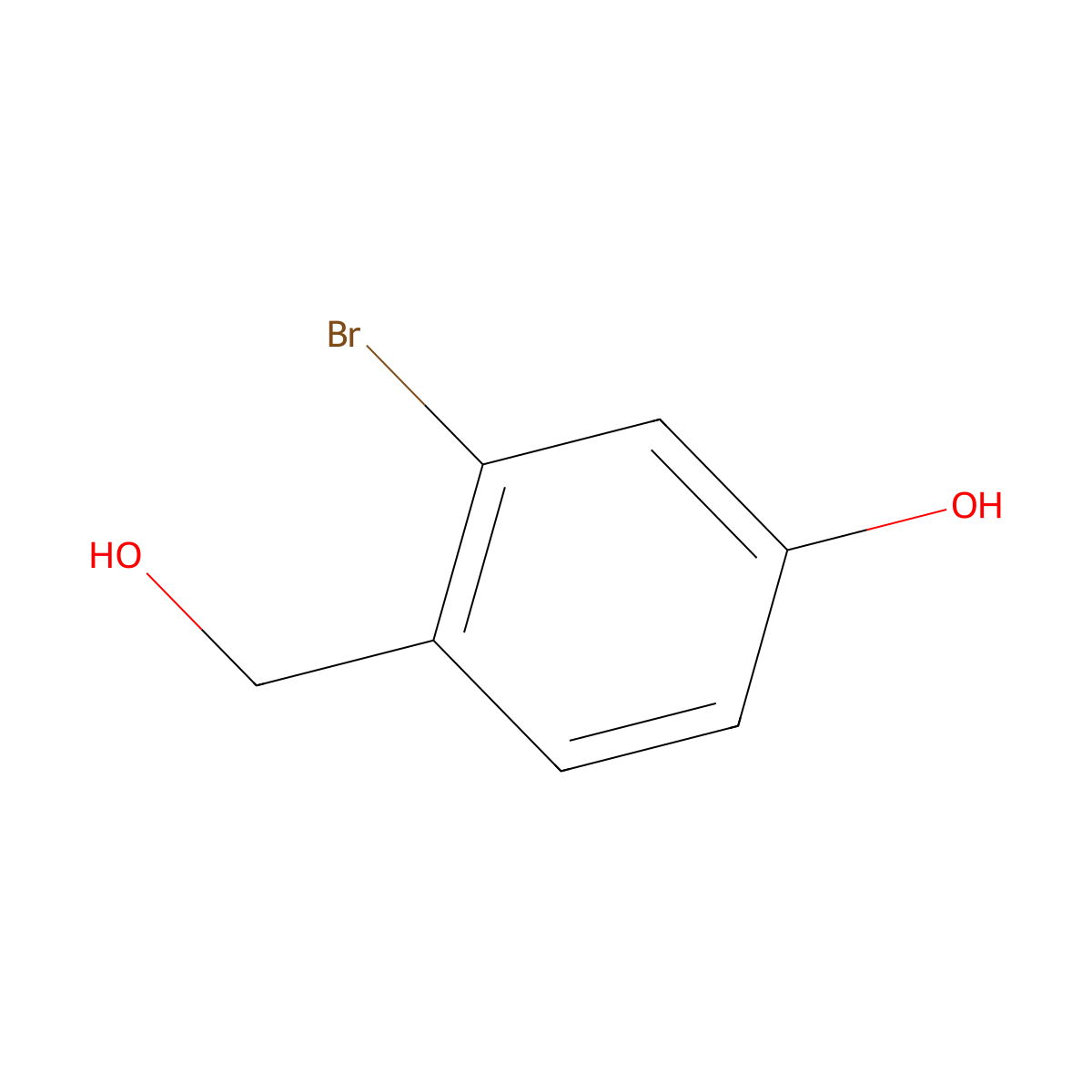 3-Bromo-4-(hydroxymethyl)phenol molecular structure, CAS 666747-04-2