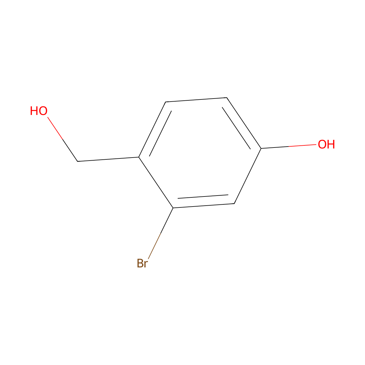 3-Bromo-4-(hydroxymethyl)phenol molecular structure, CAS 666747-04-2