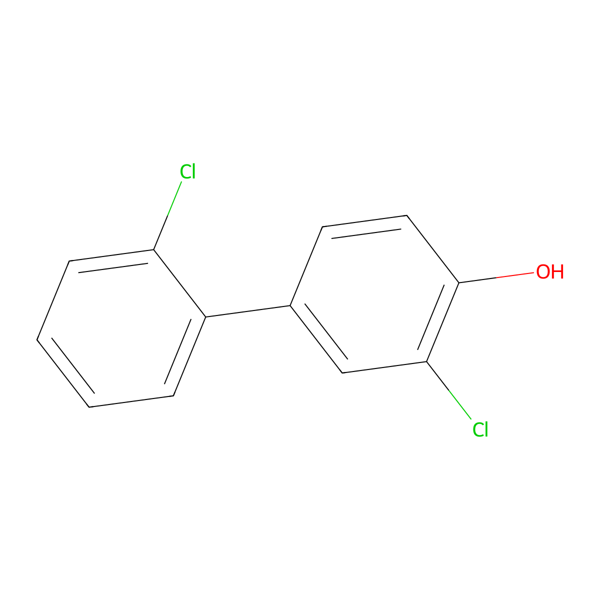 2-Chloro-4-(2-chlorophenyl)phenol molecular structure, CAS 666747-27-9