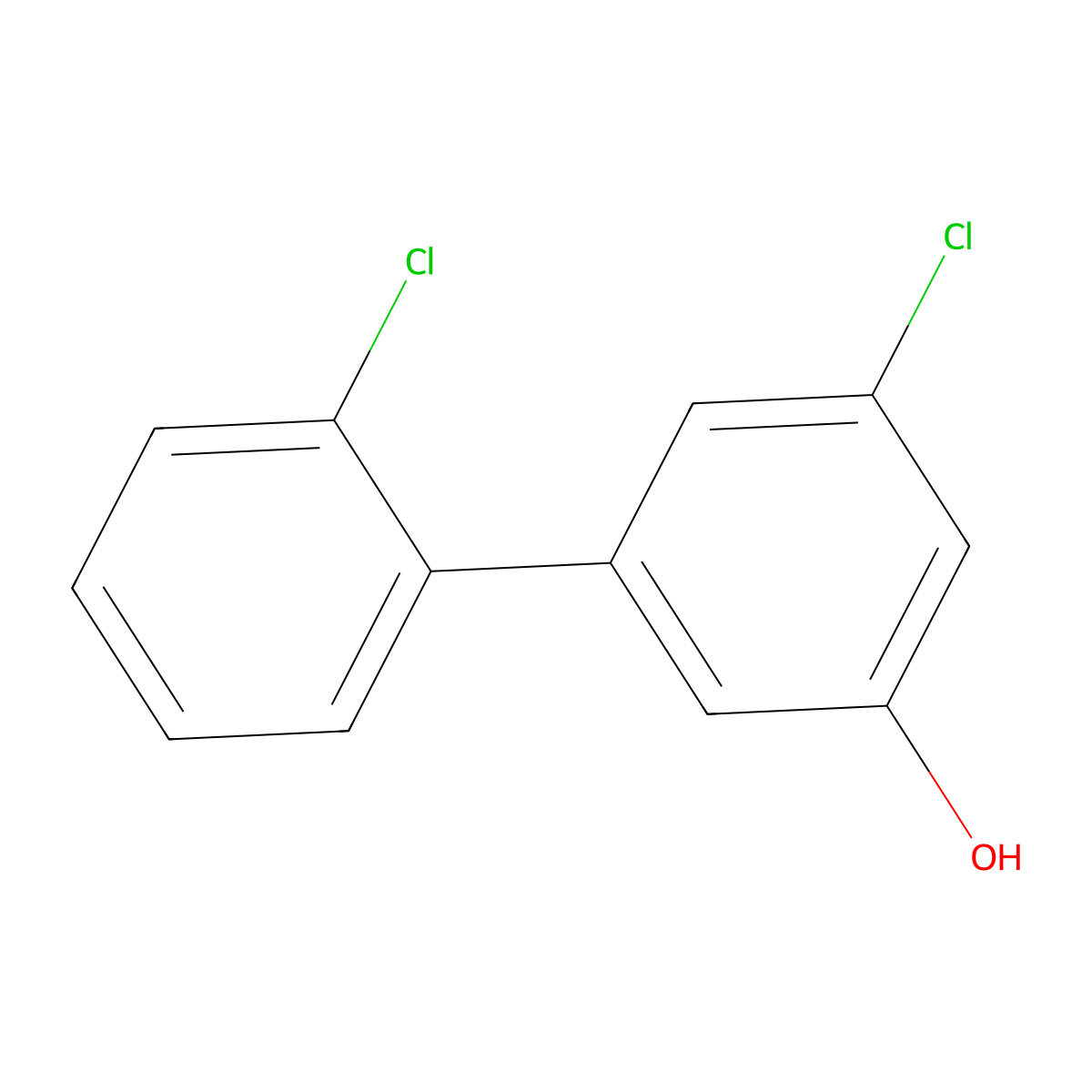 3-Chloro-5-(2-chlorophenyl)phenol molecular structure, CAS 666747-28-0