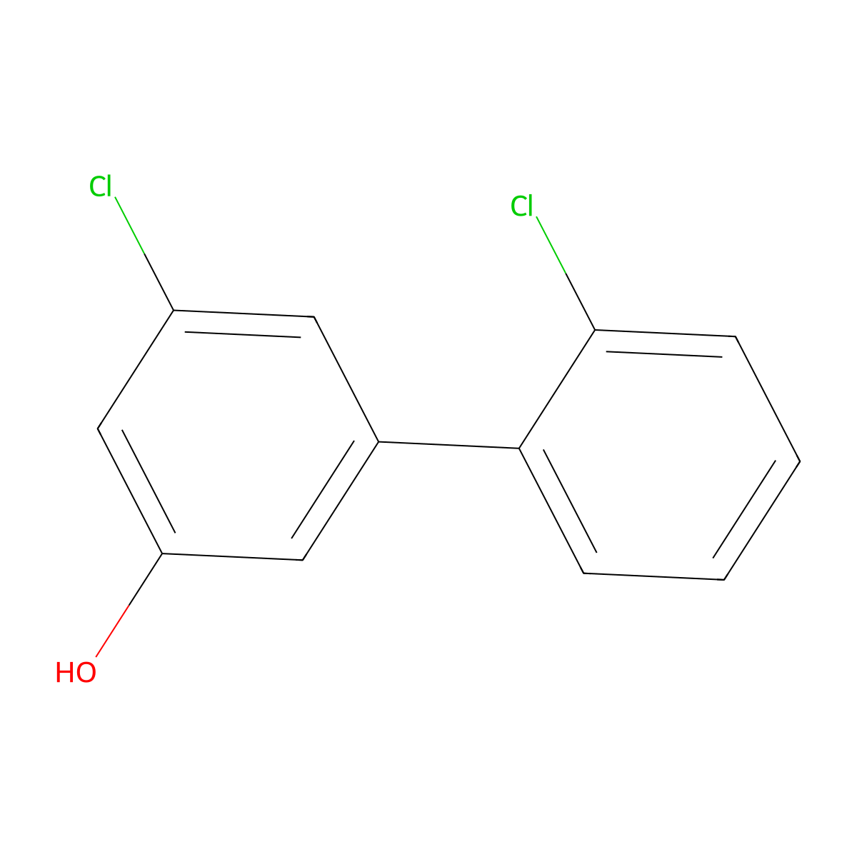 3-Chloro-5-(2-chlorophenyl)phenol molecular structure, CAS 666747-28-0