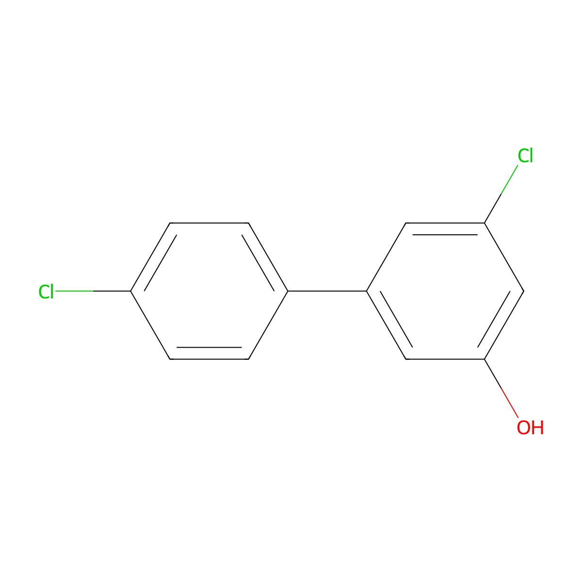 3-Chloro-5-(4-chlorophenyl)phenol molecular structure, CAS 666747-42-8