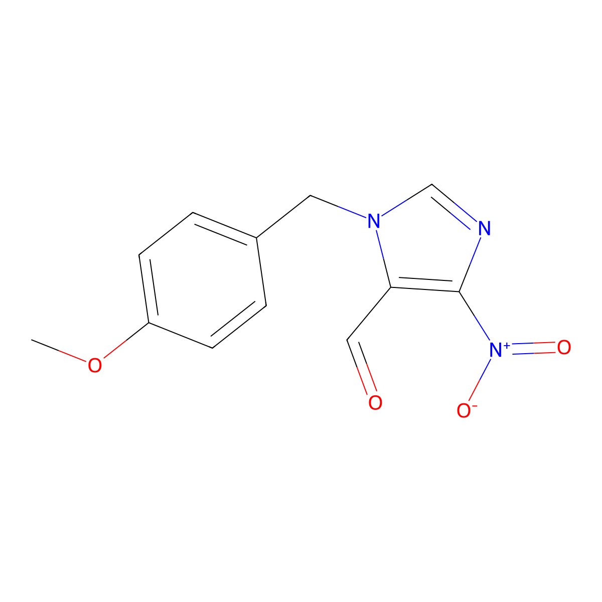 1-(4-Methoxybenzyl)-4-nitro-1H-imidazole-5-carbaldehyde molecular structure, CAS 666749-58-2
