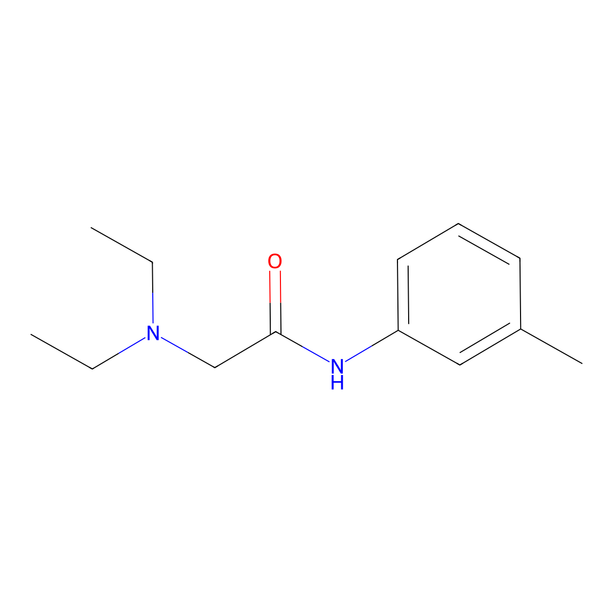 2-(diethylamino)-N-(3-methylphenyl)acetamide molecular structure, CAS 66675-69-2