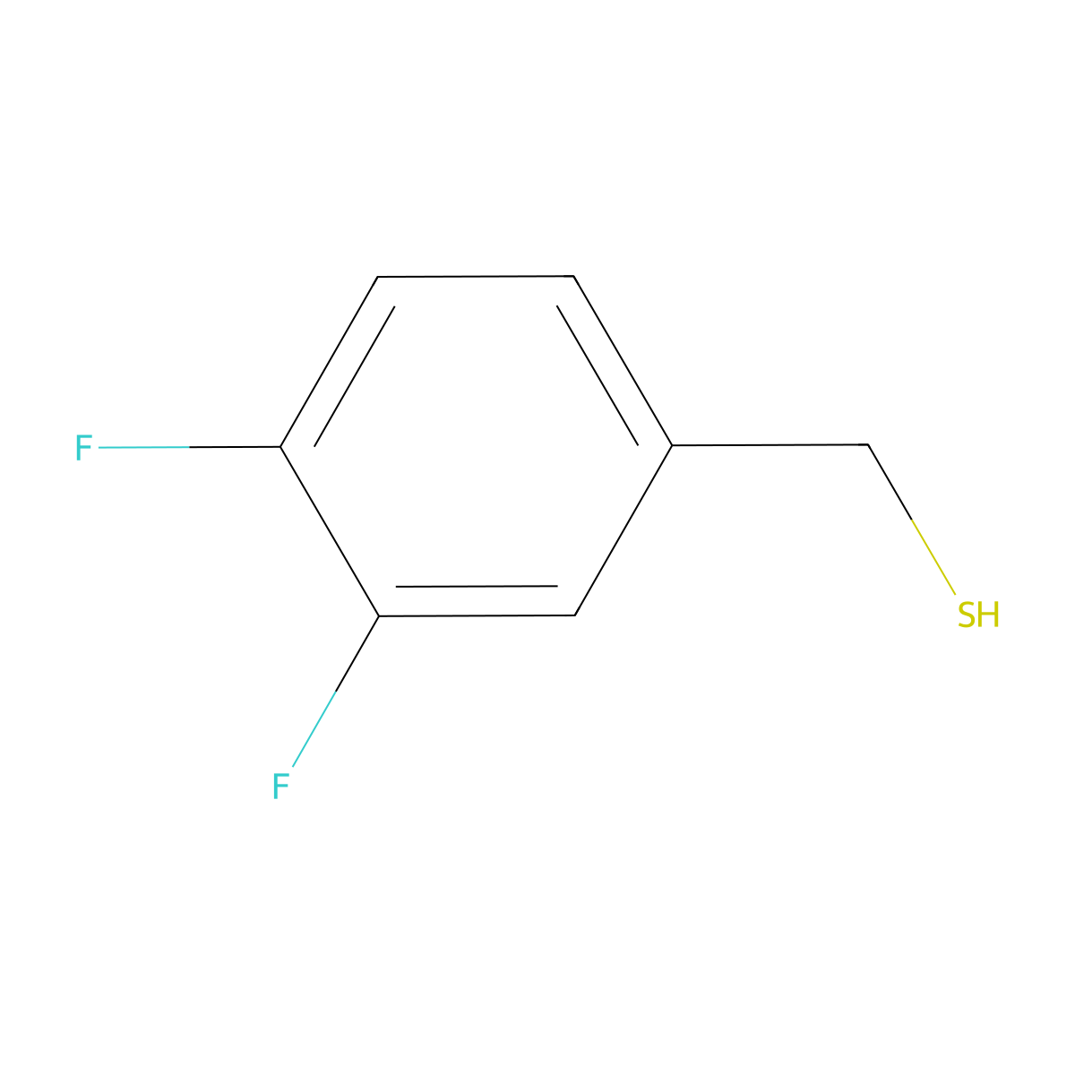 3,4-Difluorobenzyl Mercaptan molecular structure, CAS 666752-97-2