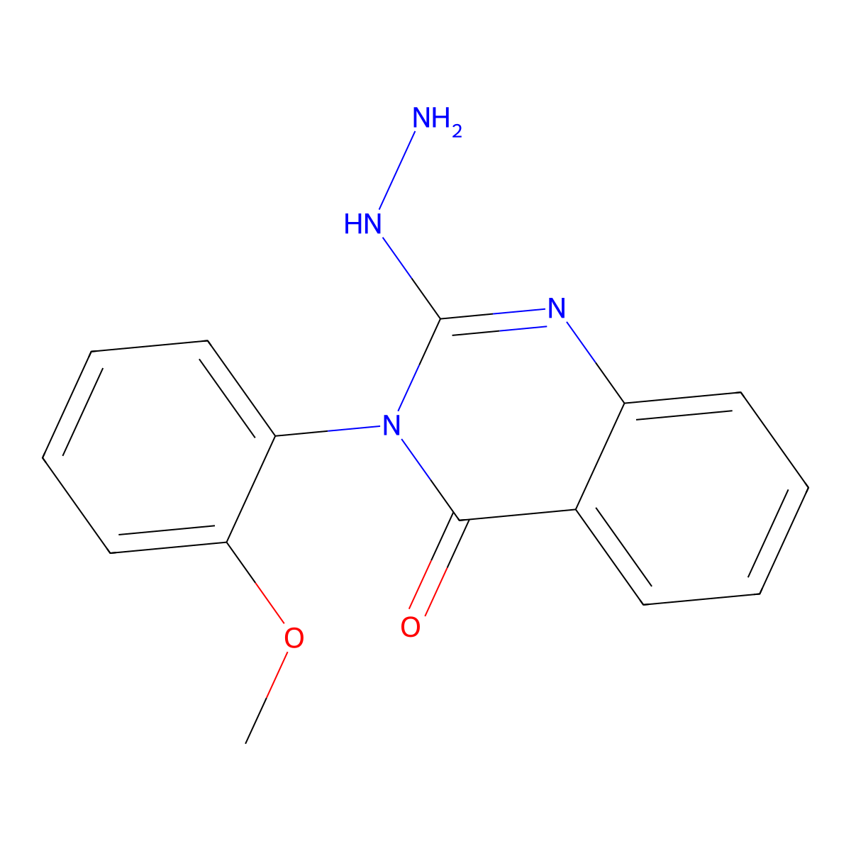2-hydrazino-3-(2-methoxyphenyl)quinazolin-4(3H)-one molecular structure, CAS 66679-66-1