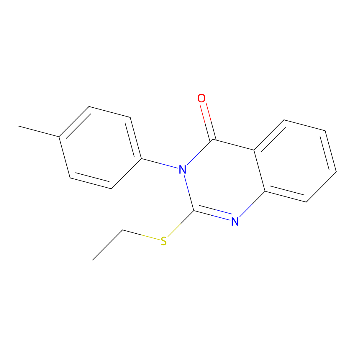 2-Ethylsulfanyl-3-(4-methylphenyl)quinazolin-4-one molecular structure, CAS 66679-82-1