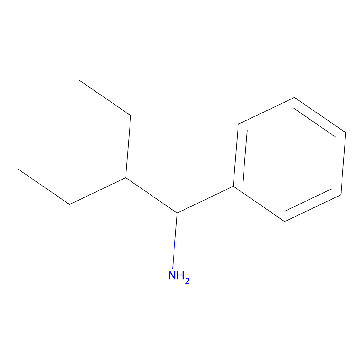 (1-Amino-2-ethylbutyl)benzene molecular structure, CAS 6668-28-6