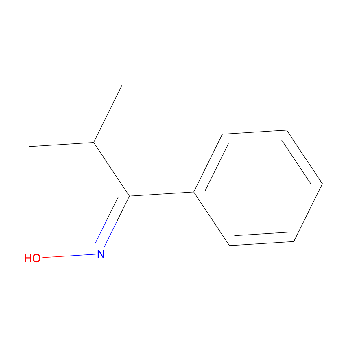 1-Propanone, 2-methyl-1-phenyl-, oxime molecular structure, CAS 6668-39-9