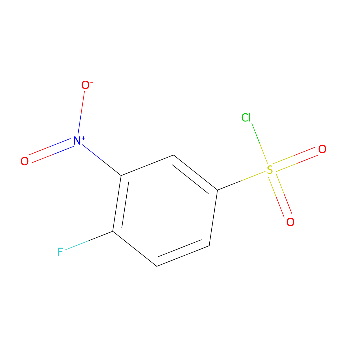4-Fluoro-3-nitrobenzene-1-sulfonyl chloride molecular structure, CAS 6668-56-0