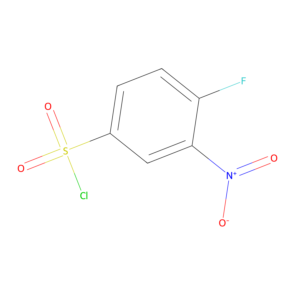 4-Fluoro-3-nitrobenzene-1-sulfonyl chloride molecular structure, CAS 6668-56-0