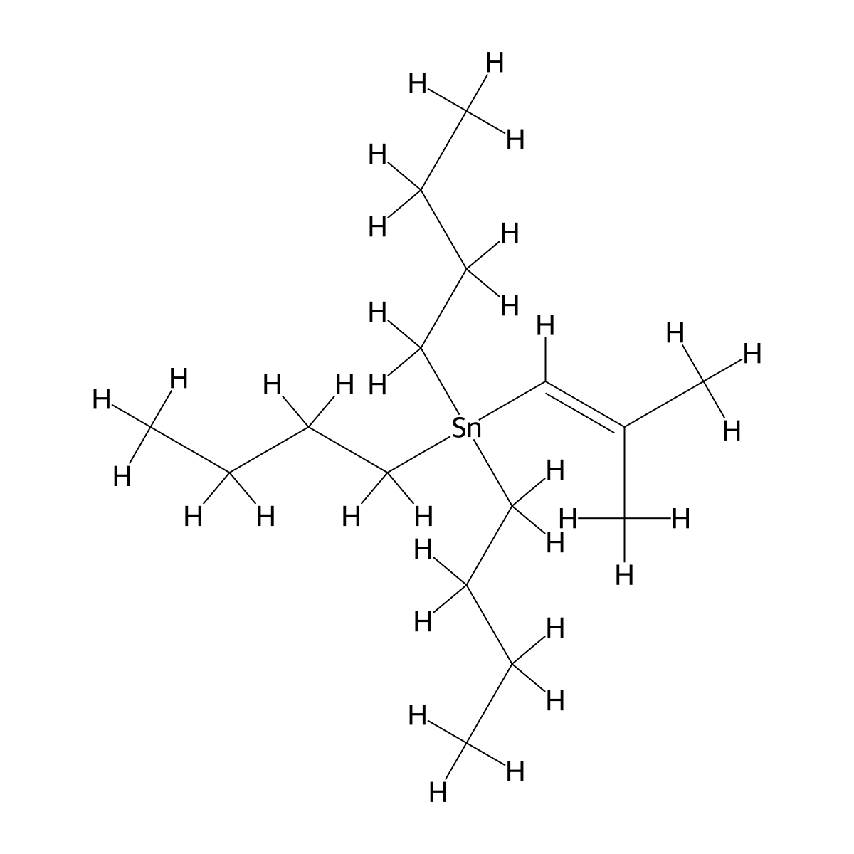 Tributyl(2-methylprop-1-enyl)stannane molecular structure, CAS 66680-86-2