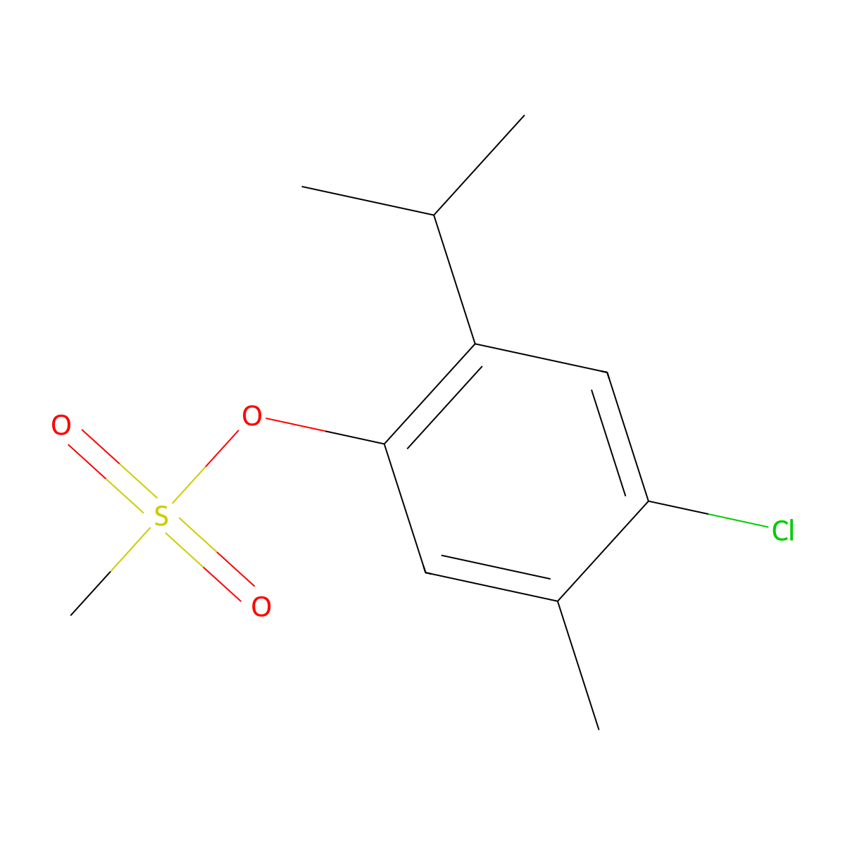 4-Chloro-2-isopropyl-5-methylphenyl methanesulfonate molecular structure, CAS 666817-58-9