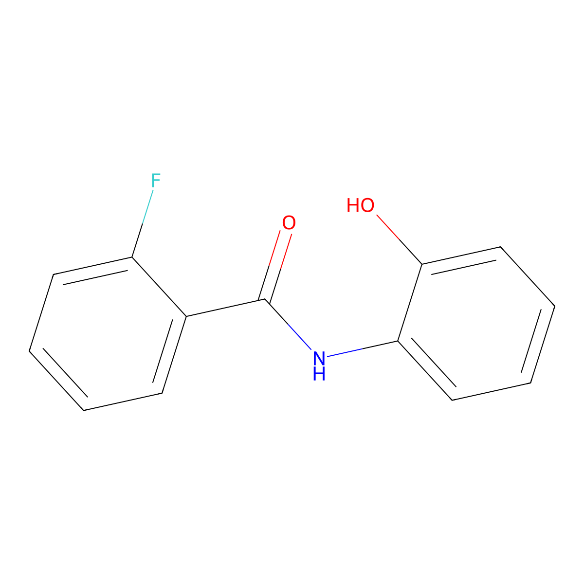 2-fluoro-N-(2-hydroxyphenyl)benzamide molecular structure, CAS 666818-15-1