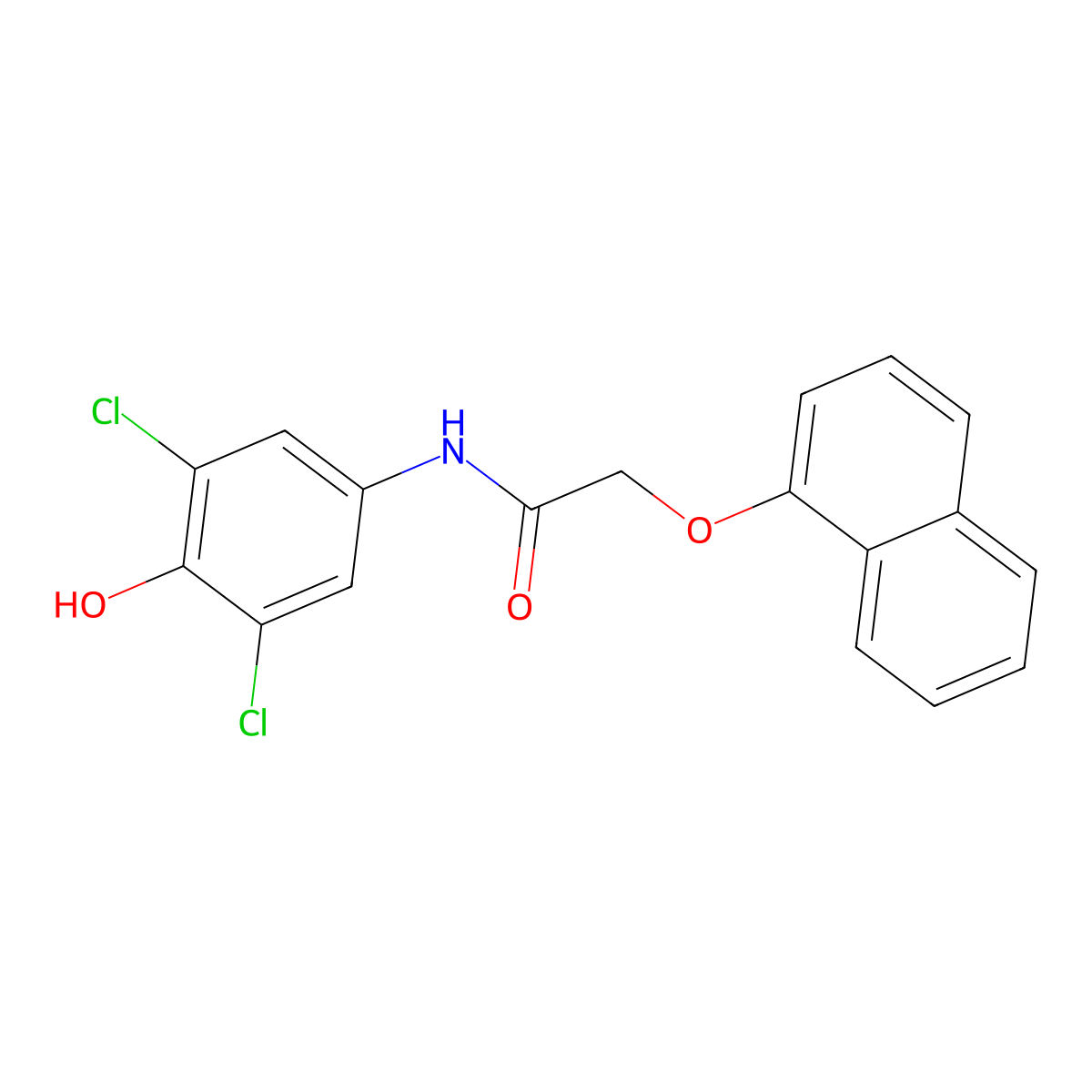 N-(3,5-Dichloro-4-hydroxyphenyl)-2-(1-naphthalenyloxy)acetamide molecular structure, CAS 666818-16-2