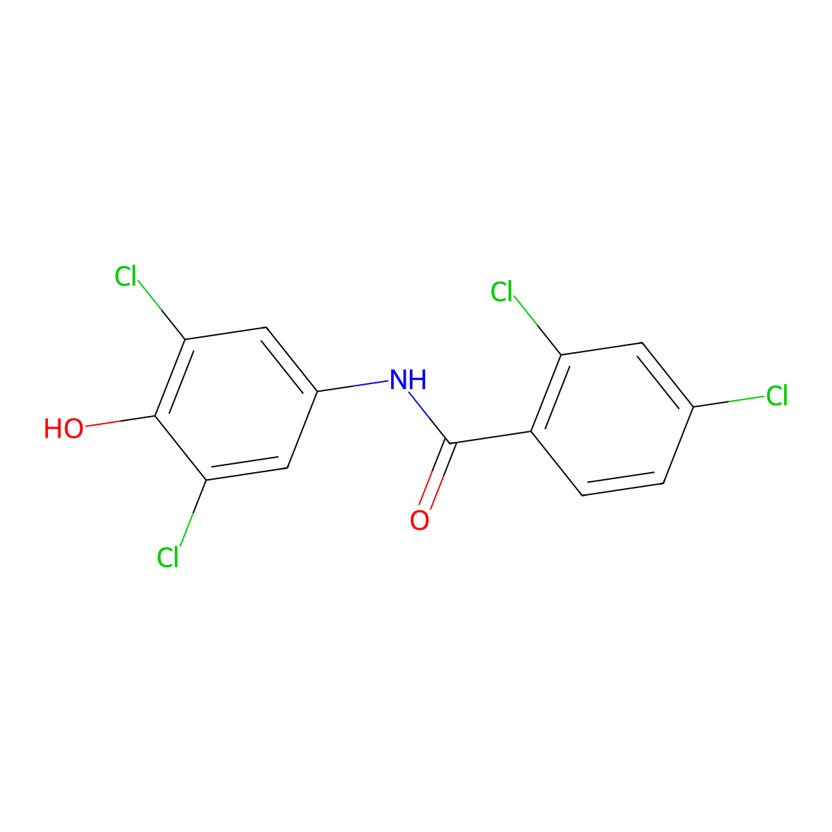 2,4-dichloro-N-(3,5-dichloro-4-hydroxyphenyl)benzamide molecular structure, CAS 666818-21-9